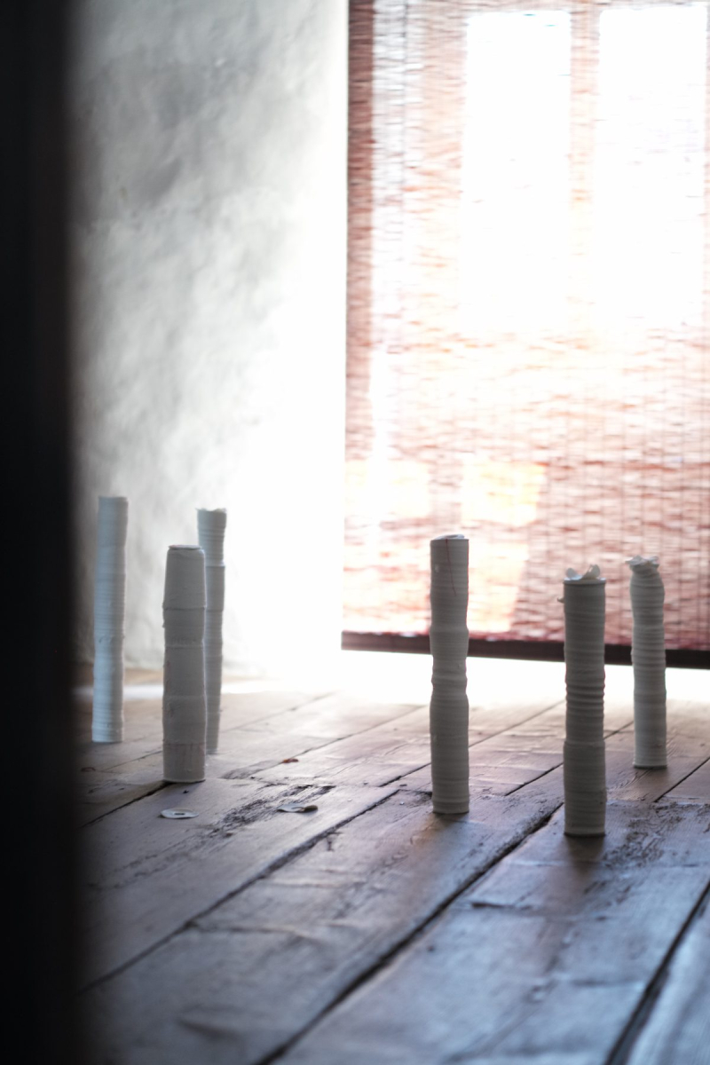 Group of vessels. ‘hidden’. Hand thrown porcelain. One of a kind. Summer 2024